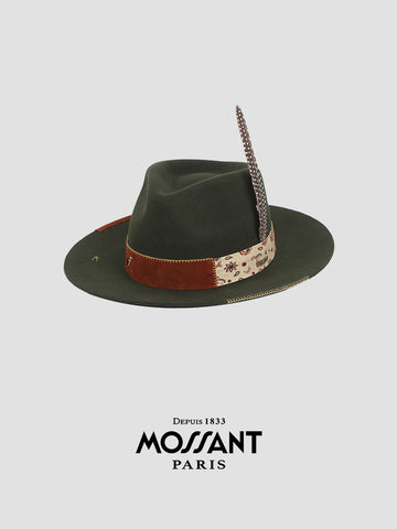 MOSSANT · AW24 Autumn/Winter New Collection Vintage Feather Decorated Fedora Hat