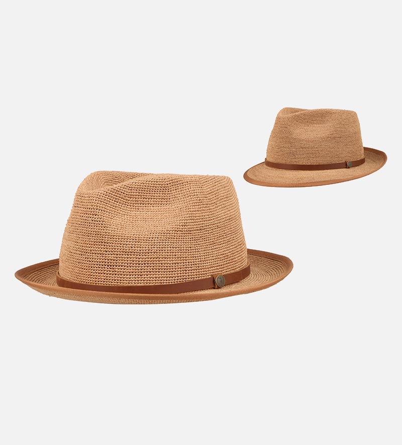 Malaomo Raffia  Fedora Medium Brim Tan