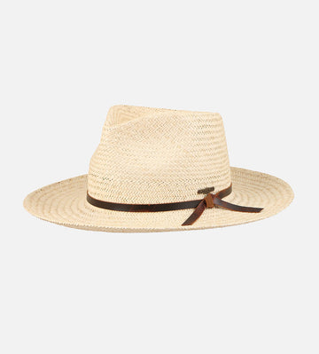 Bald Eagle Palm Fiber  Fedora Wide Brim Conrnsilk