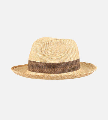 Mars Wheat Straw Fedora Medium Brim Brown Band