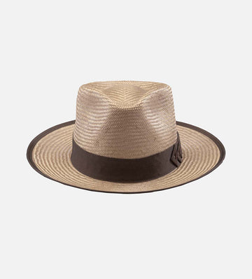 ALTAIR Sieal Hemp Straw Sun Fedora Medium Brim Light Rosebrown