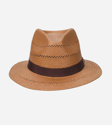 LOMAMI Toyo Paper Straw Safari Fedora Hat Goldenrod