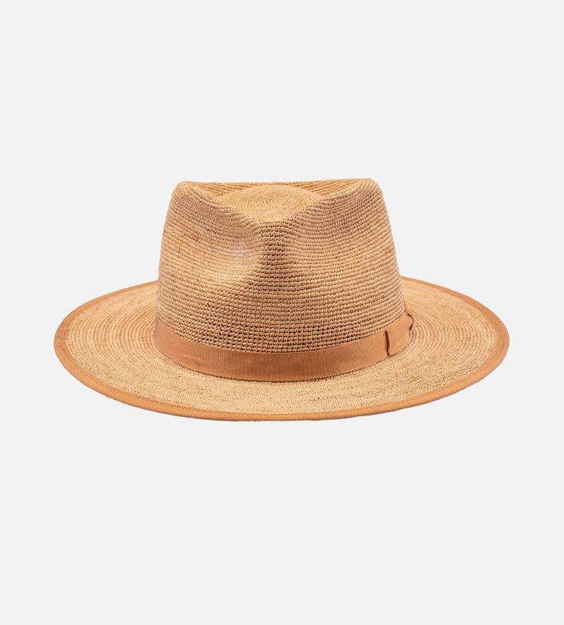 NOX Raffia Straw Mens Straw Beach Hat Medium Brim Tan