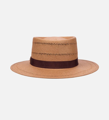 ATLAS 3BU Toyo Paper Straw Fedora Wide Brim Goldenrod