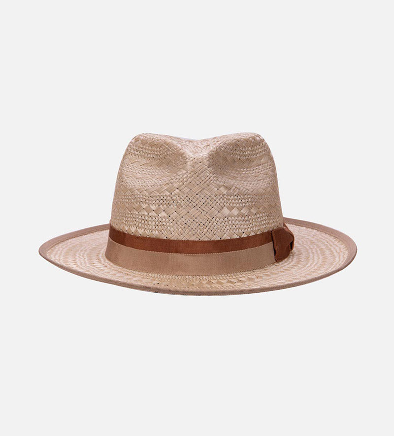 LAS PALMAS Hemp Womens Straw Fedora Medium Brim Cornsilk