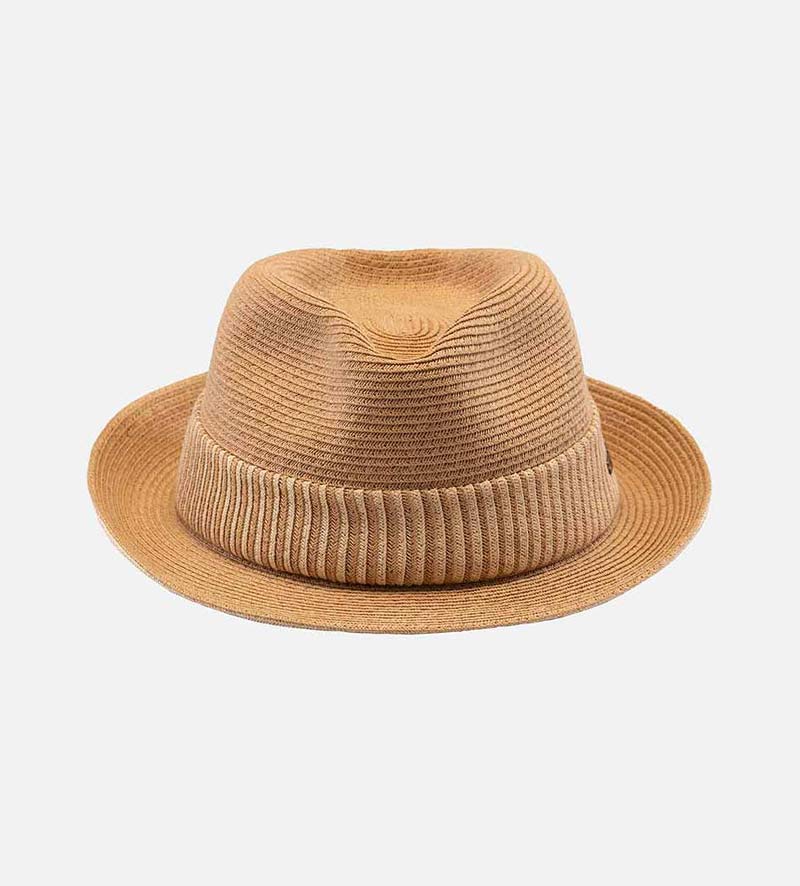 LIVINGSTONE Paper Straw Trilby Short Brim Straw Hat Tan