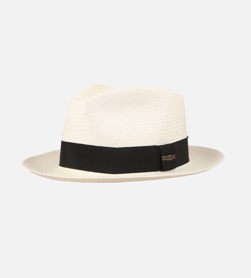 Aususte Panama Straw Hat Medium Brim White