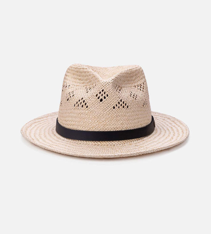 MURCIA Palm Fiber Cool Straw Hat Medium Brim Saddlebrown