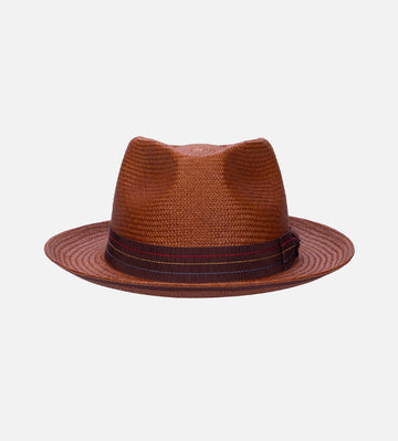 CYCLOPS Paper Straw Fedora Medium Brim Chocolate