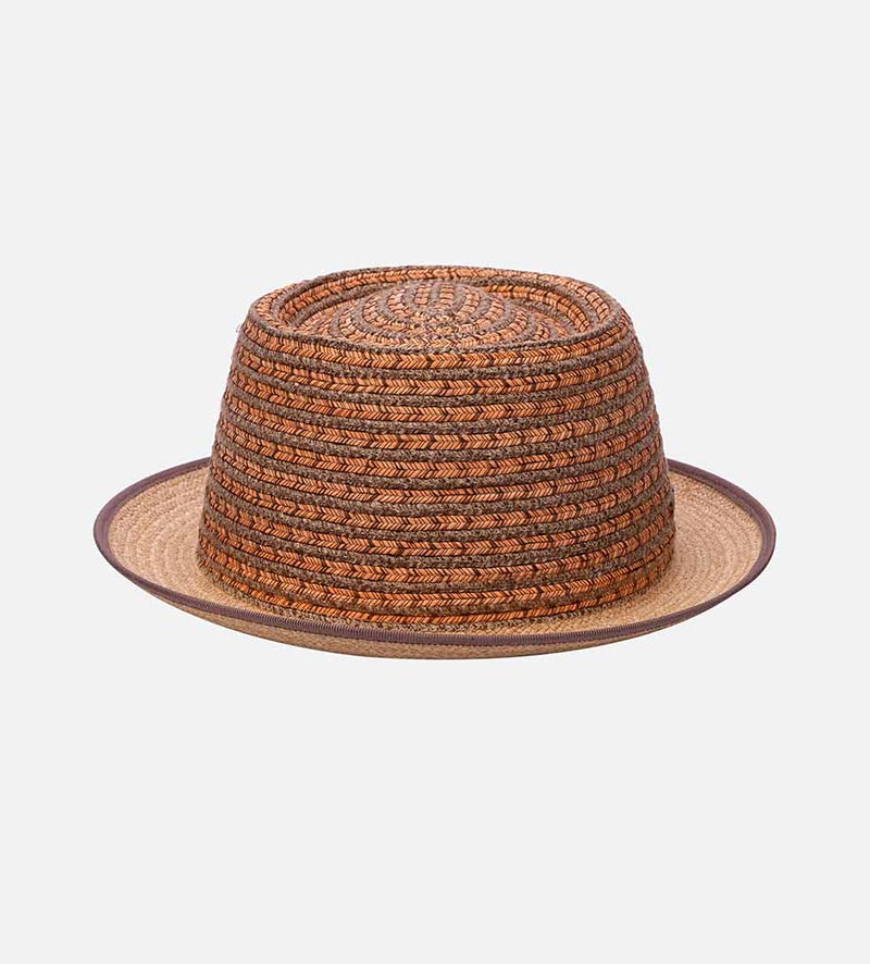 ALBATROSS Raffia & Hemp Pork Pie Orange Straw Sun Hat