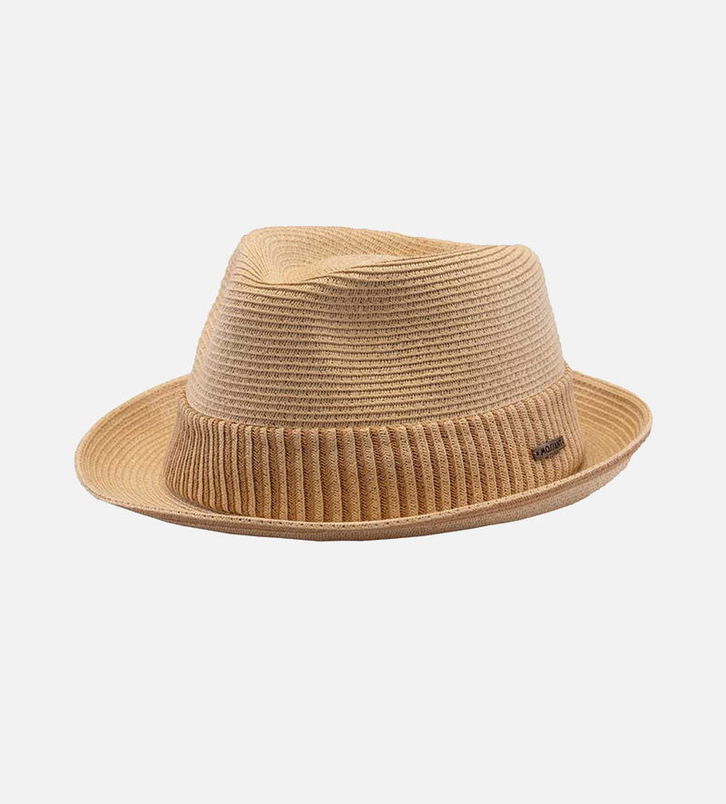 LIVINGSTONE Paper Straw Trilby Short Brim Straw Hat Navawhite