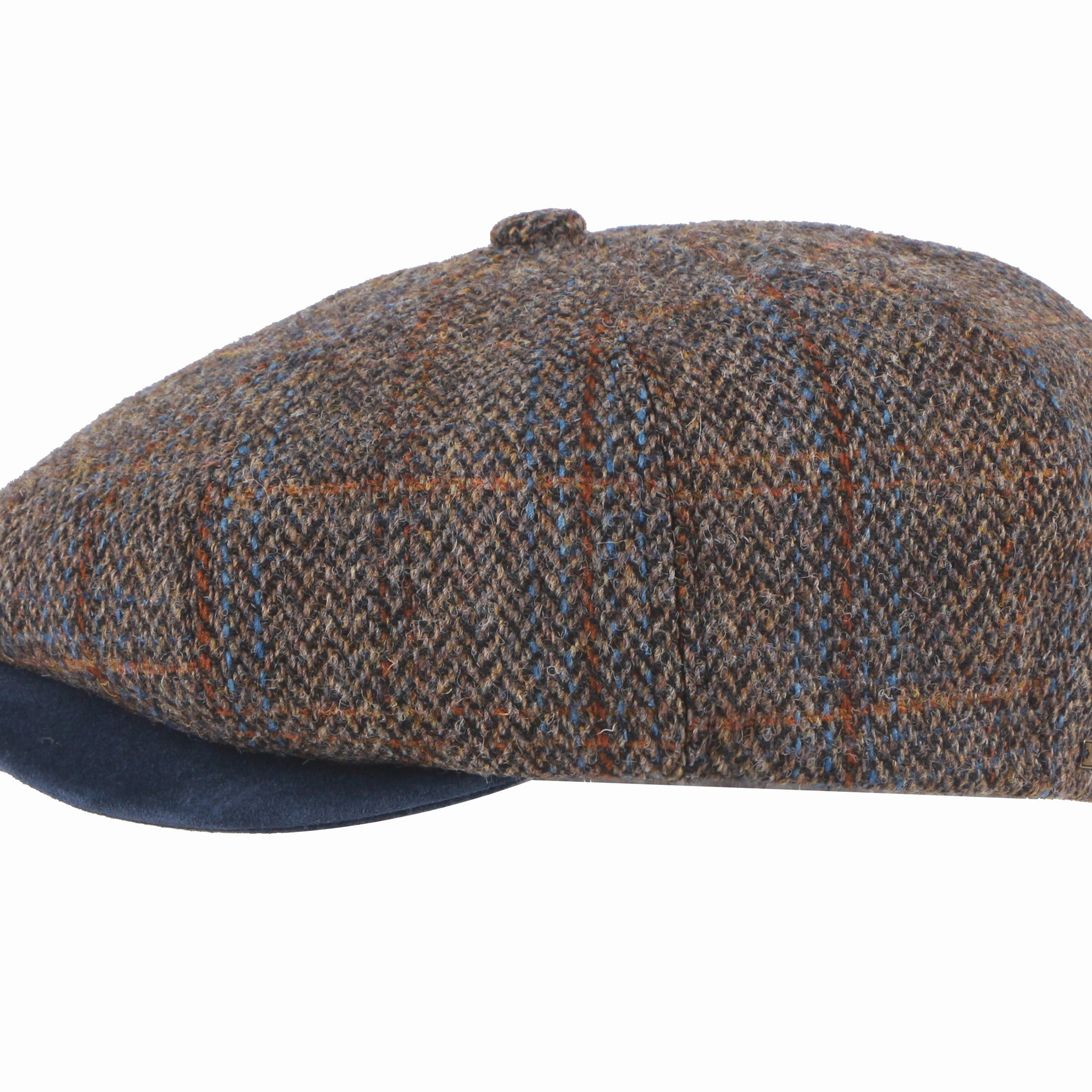 The Felsham Tweed Baker Boy Cap In Dark Brown