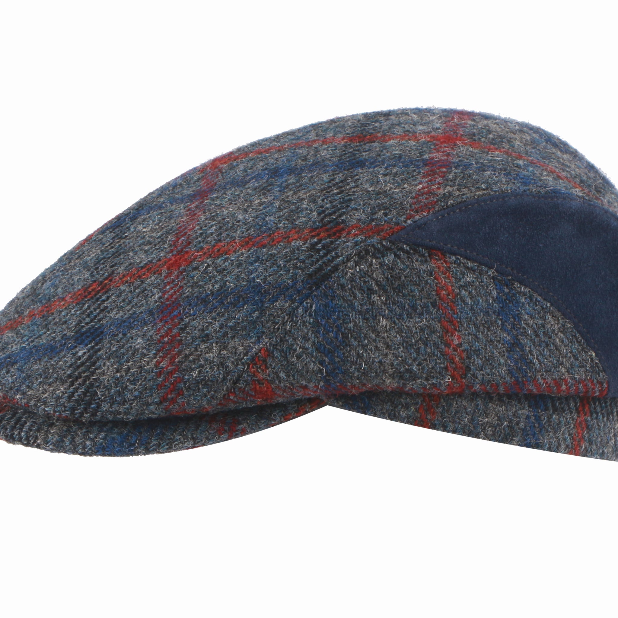 The Felsham Tweed Baker Boy Cap In Blue Houndstooth