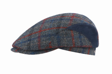 The Felsham Tweed Baker Boy Cap In Blue Houndstooth