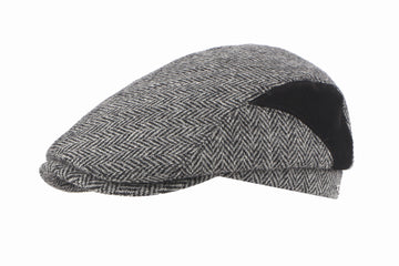 Lewis Harris Grey Tweed Flat Cap