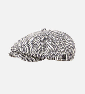 Gabi Linen-Cotton Flat Cap Silver