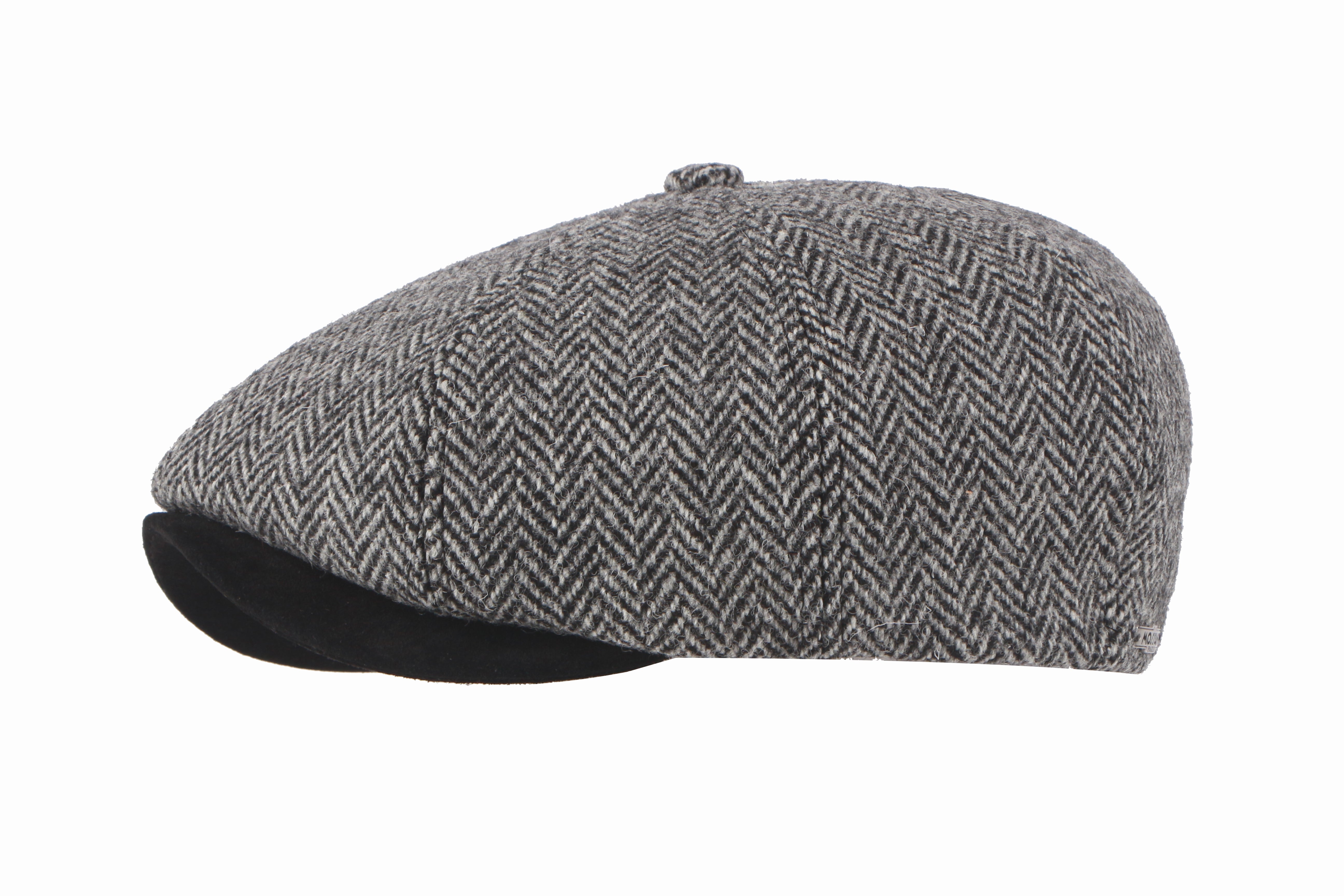 Baseball Hat Olney Hats Harris Tweed Herringbone Newsboy Cap Grey