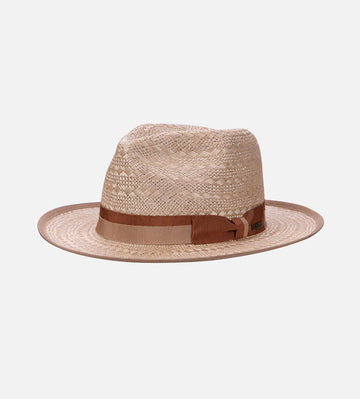 LAS PALMAS Hemp Womens Straw Fedora Medium Brim Cornsilk