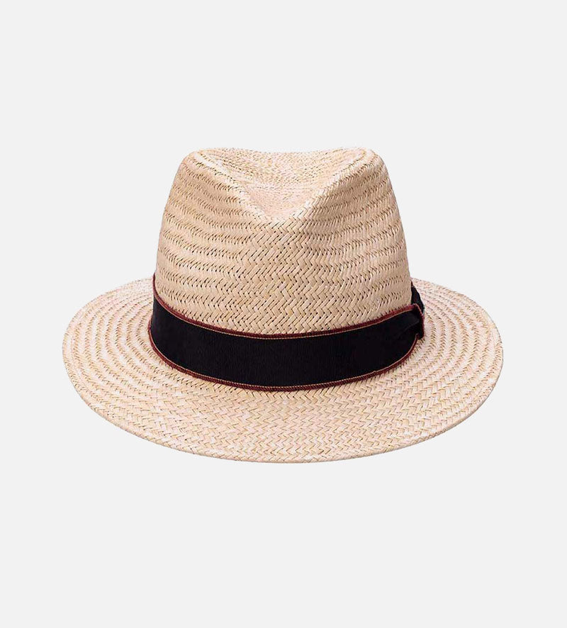 DITRY Palm Fiber Farmers Straw Fedora Middle Brim Bisque