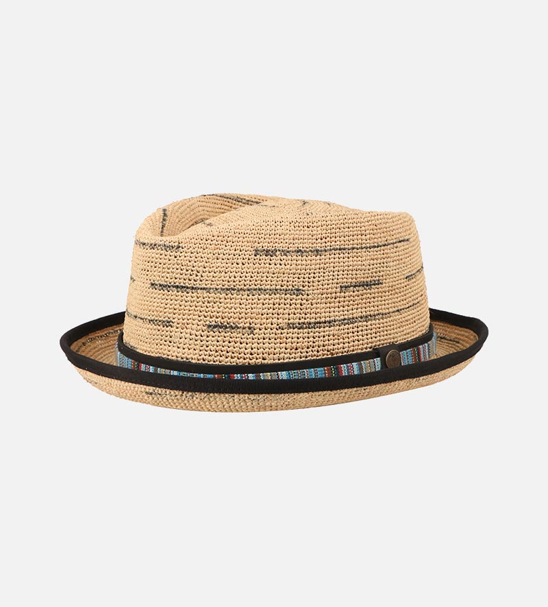 KISO RAFFIA FEDORA SHORTBRIM DARKGREEN