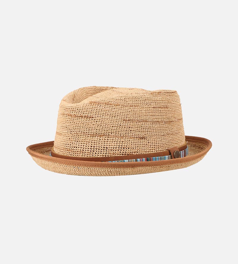 Kiso Raffia Fedora Shortbrim Tan